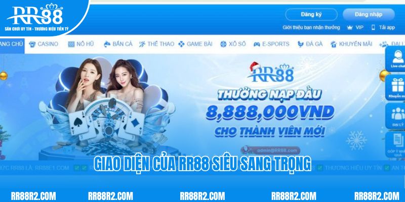 Giao diện của RR88 siêu sang trọng